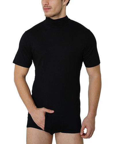 Kefali Cologne T-Shirt-Body body Business Unterhemd Männerbody KC5013 - Schwarz