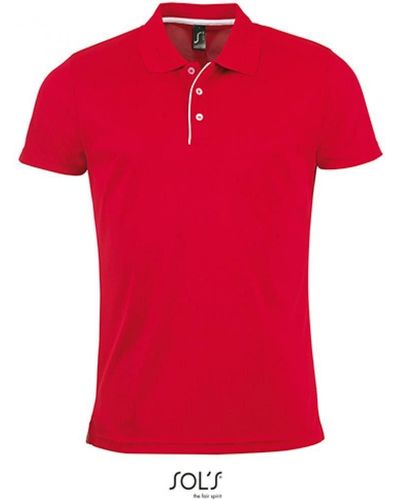 Sol's Poloshirt Mens Sports Polo Shirt Performer - Rot