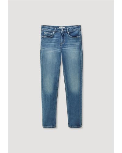 HESSNATUR 5-Pocket-Jeans LEA Mid Rise Slim aus Bio-Denim (1-tlg) - Blau