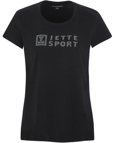 Jette Sport Print-Shirt mit funkelndem Logo-Dekor - Schwarz