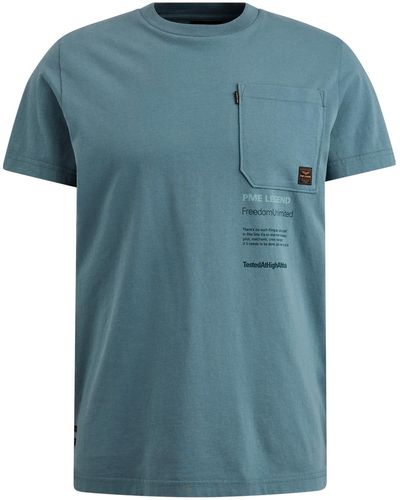 PME LEGEND T-Shirt Short sleeve r-neck play single je - Blau