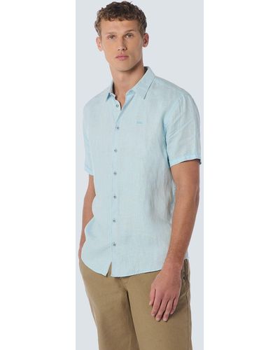 No Excess Freizeithemd - Leinenhemd - Hemd Kurzarm Leinen einfarbig - Weiß