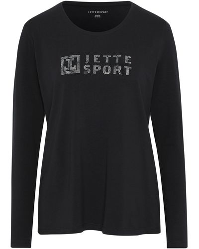 Jette Sport Langarmshirt mit funkelndem Logo-Dekor - Schwarz