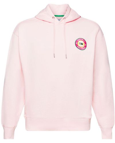 Esprit Sweatshirt Logo-Hoodie aus Baumwolle (1-tlg) - Pink