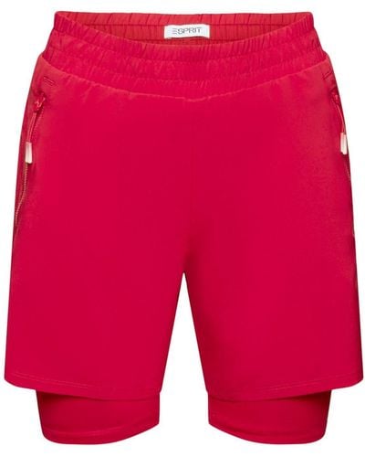 Esprit Sports Zweilagige Active-Shorts (1-tlg) - Rot