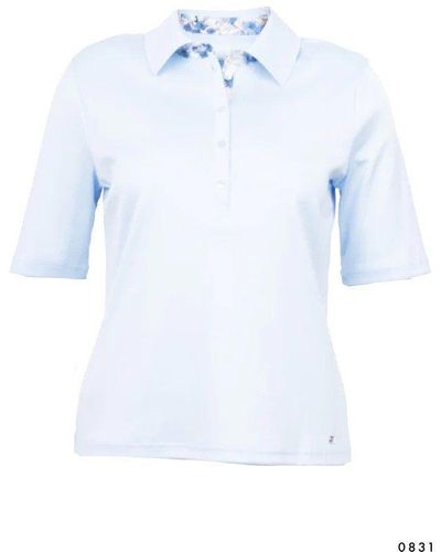 efixelle T-Shirt Polo mit Webkragen hellblau