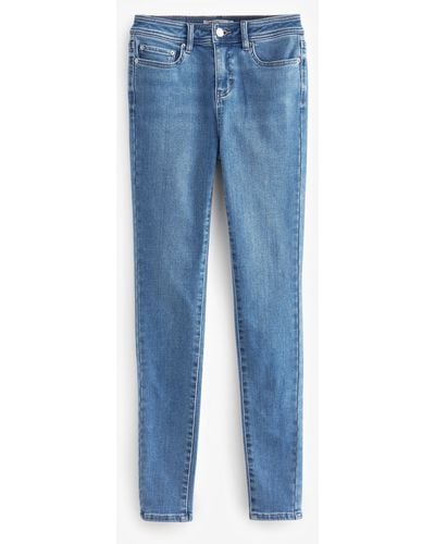 Next Fit- Kuschelige angeraute Skinny-Jeans (1-tlg) - Blau