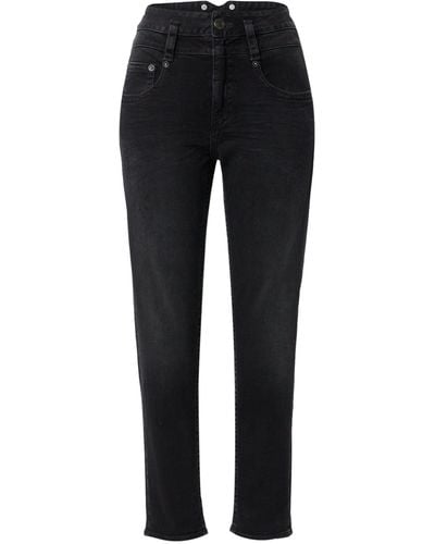 Herrlicher Straight-Jeans Pitch HI (1-tlg) Plain/ohne Details - Schwarz