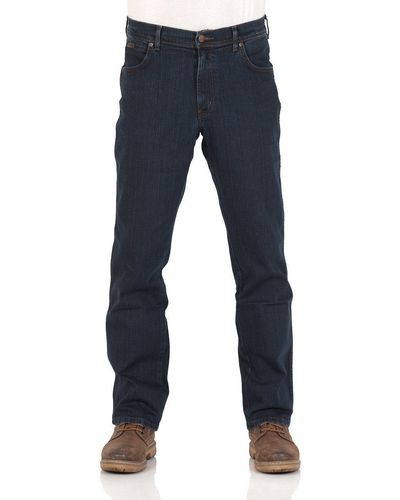 Wrangler Straight-Jeans Texas Jeanshose mit Stretchanteil - Blau