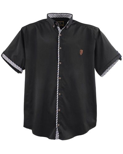 Lavecchia Kurzarmhemd Übergrößen Hemd 9003A modisches & zeitloses hemd - Schwarz