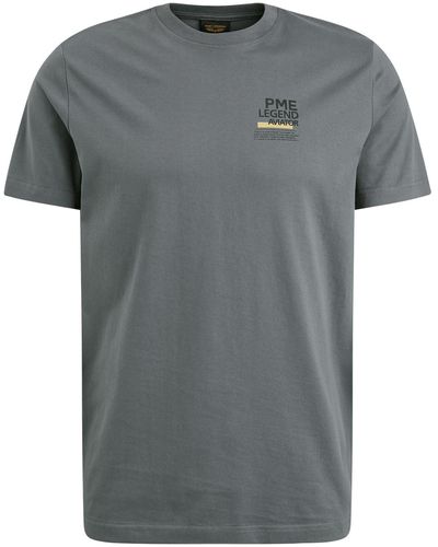 PME LEGEND Kurzarmshirt Short sleeve r-neck single jersey - Grau