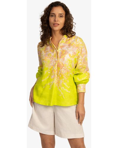 MINT & MIA Blusenshirt aus hochwertigem Leinen Material mit Feminin Stil - Gelb