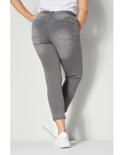 Dollywod Regular-- PushUp-Jeans 7/8-Länge Slim Fit 5-Pocket - Grau