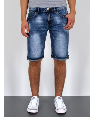 ESRA Jeansshorts A362 Jeans Shorts kurze Hose - Blau