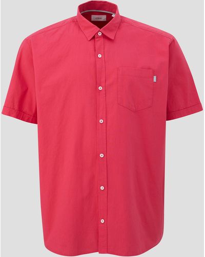 S.oliver Kurzarmhemd Hemd mit Button-Down-Kragen - Pink