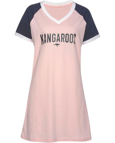 Kangaroos Bigshirt mit kontrastfarbenen Raglanärmeln - Pink