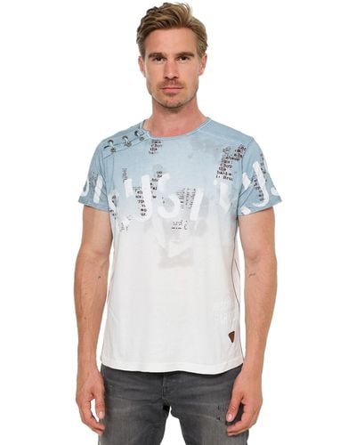 Rusty Neal T-Shirt mit farblichem Übergang - Blau