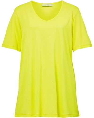 Janet & Joyce T- Shirt aus reiner Viskose - Gelb