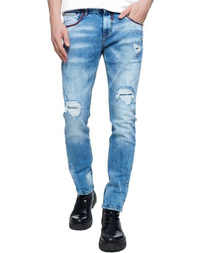 Rusty Neal Straight-Jeans MINO in klassischem Look - Blau