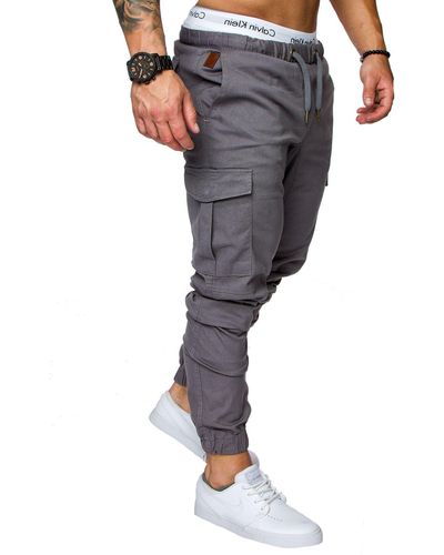 REPUBLIX Cargohose VINCE Jogger Chino Hose Jeans - Grau