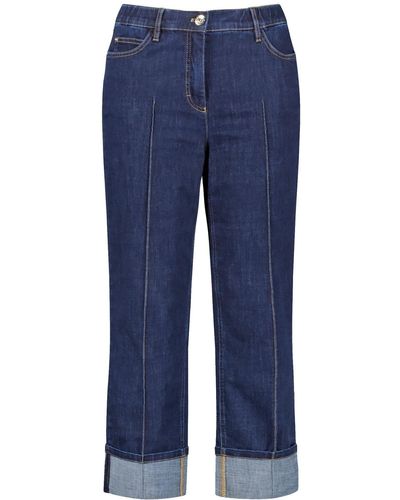 Samoon 5-Pocket-Hose 7/8 mit Kontraststepp Betty Jeans - Blau