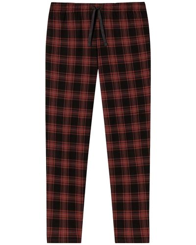 Schiesser Pyjamahose Schlafanzughose lang mit bequemen Bündchen - Braun
