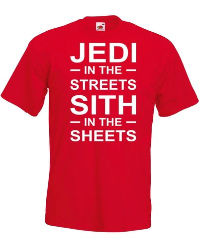 Youth Designz T- Jedi in the Streets Shirt mit trendigem Serien Frontprint - Rot