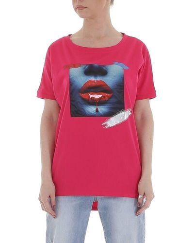 Ital-Design Freizeit Print Stretch T-Shirt in Pink