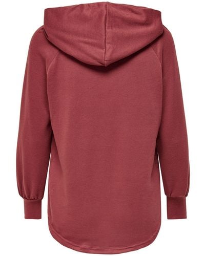 ONLY Sweatshirt ELCOS EMMA (1-tlg) Plain/ohne Details, Drapiert/gerafft, Weiteres Detail - Rot