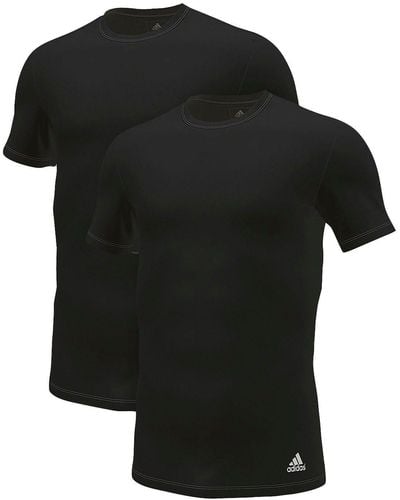 adidas T-Shirt "Active Flex Cotton" (2er-Pack) mit Rundhalsausschnitt, Slim Fit - Schwarz