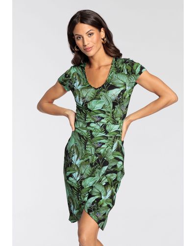 melrose Jerseykleid mit modischem Allover-Print - Grün