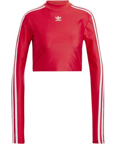 adidas Originals T-Shirt 3-Stripes Cropped Sweatshirt default - Rot