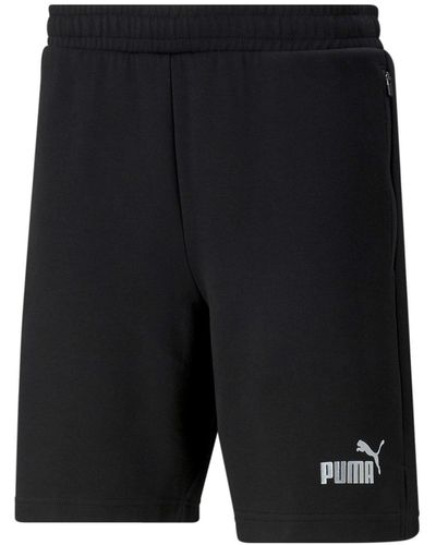 PUMA Shorts kurze Hose Jogginghose mit Taschen aus weicher Baumwolle (0-tlg) - Schwarz