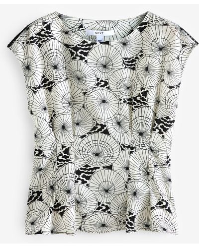 Next Shirttop Shirt mit Schnürung-Detail (1-tlg) - Grau
