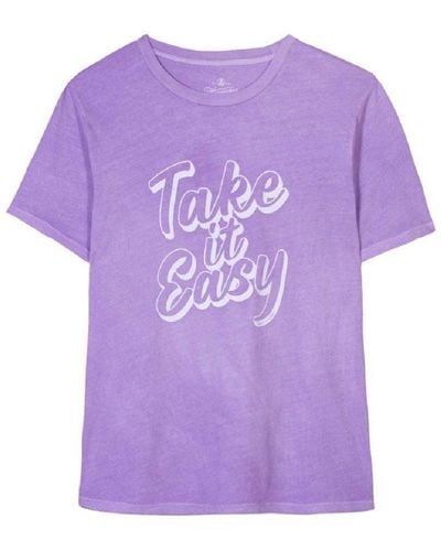 Herrlicher Print- Camber Neon Garment Dyed Statement Shirt, 100% Baumwolle - Lila