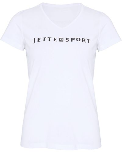 Jette Sport Print-Shirt mit Logo-Schriftzug - Weiß