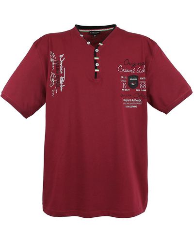 Lavecchia T- Übergrößen -Shirt LV-2042 shirt V-Ausschnitt - Rot