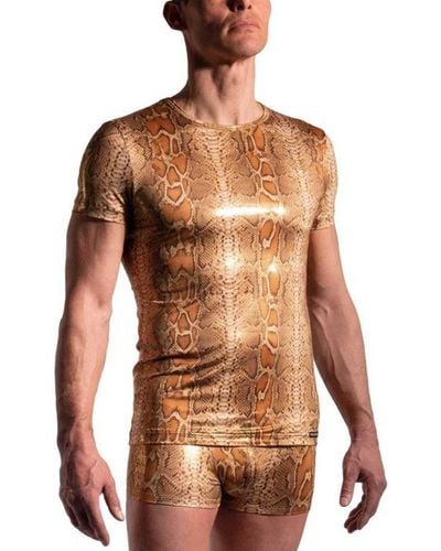 MANSTORE V- M2239 Casual T-Shirt, Schlange gold - Mehrfarbig