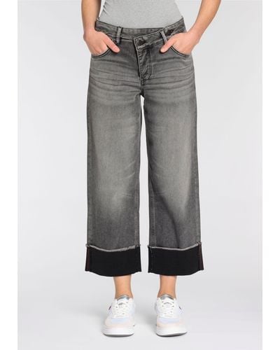 Herrlicher Weite Jeans Mäze Organic Denim Brushed - Grau