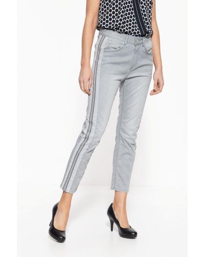 ATT Jeans ATT Slim-fit-Jeans Sun mit coolen Details an den Seitennähten - Grau