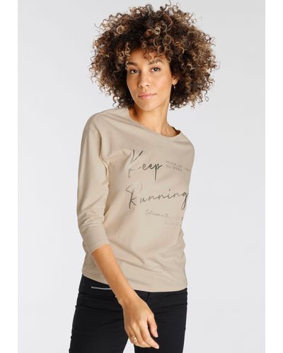 Boysen's 3/4-Arm-Shirt mit liebevollem Wording-Print - Natur