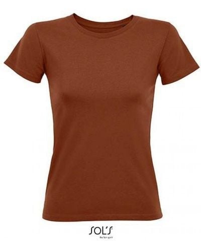 Sol's Rundhalsshirt Round Neck Fitted T-Shirt Regent - Braun