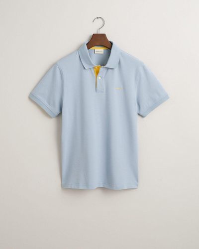 GANT T-Shirt REG CONTRAST PIQUE SS POLO - Blau