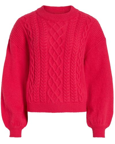 Vila Strickpullover Chinti (1-tlg) Weiteres Detail - Rot