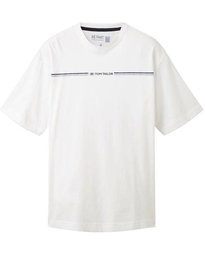 Tom Tailor Kurzarmshirt printed crewneck t-shirt - Weiß