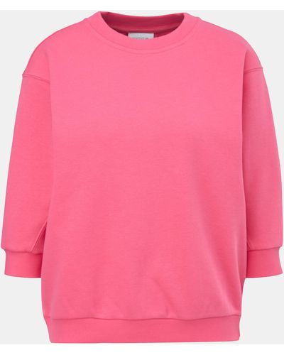 comma casual identity Sweatshirt mit 3/4-Ärmeln Teilungsnaht - Pink