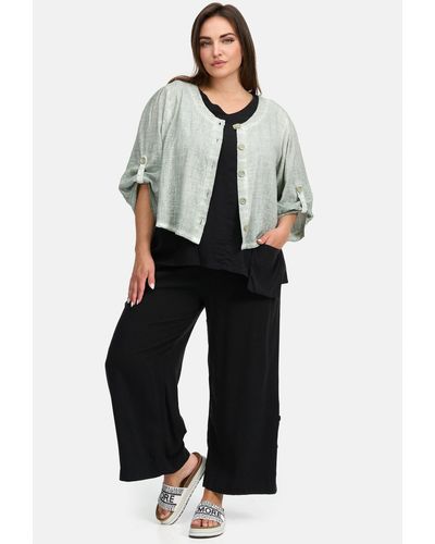 Kekoo Kurzjacke Blusenjacke aus reiner Baumwolle 'Mirage' - Grau