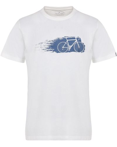 Elkline T- Switch Kurzarm Shirt Bike Fahrrad Print Baumwolle - Weiß