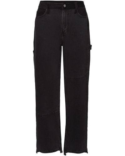 Esprit Relax-fit- Retro-Jeans mit hohem Bund und weitem Bein - Schwarz