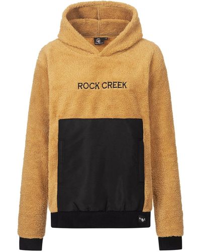 Rock Creek Sweatshirt Teddyfell Kapuzenpullover D-475 - Schwarz